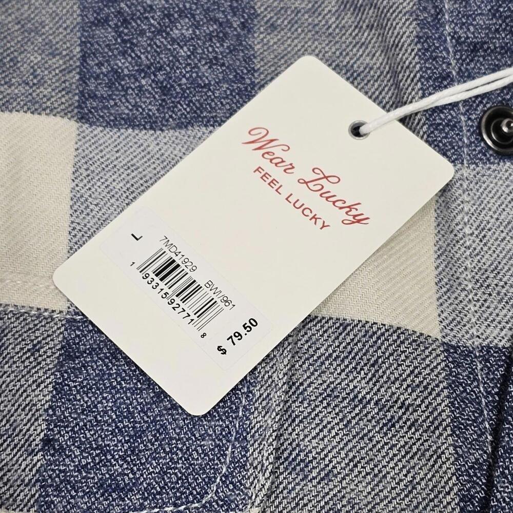 LUCKY BRAND Men’s Snap Long-Sleeve Flannel Plaid Shirt Size Large - Picture 7 of 9